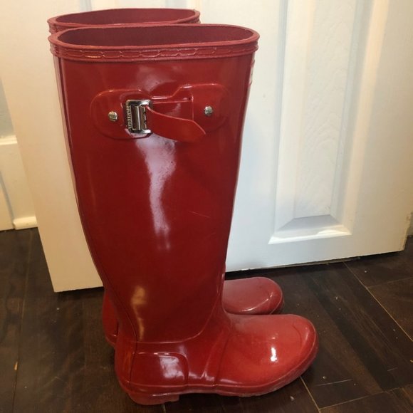 Authentic Hunter Rain Boots - Women's Size 8 - Red - Picture 4 of 4